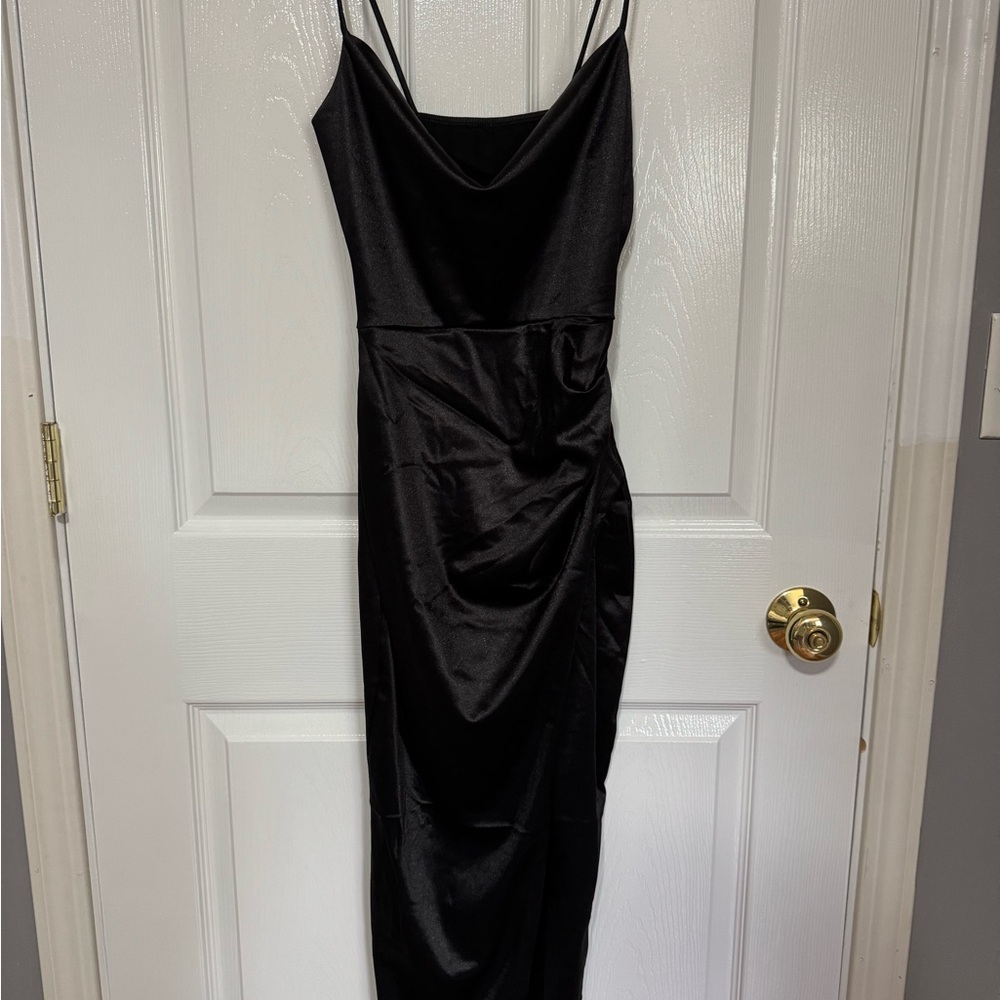 Windsor Black Spaghetti Strap Slip Dress